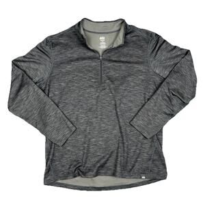 REI 1/4 Zip Pullover‎ Top Mens XL Dark Gray Lightweight Base Layer Hiking Shirt